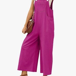 Barbie Pink… cute over all type with buttons.